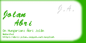 jolan abri business card